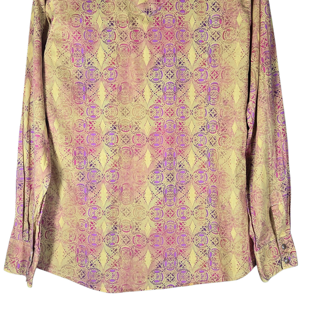 Wrangler Western Shirt Womens Small Pearl Snap Medallion Rodeo Cowgirl Ranch - Picture 9 of 12
